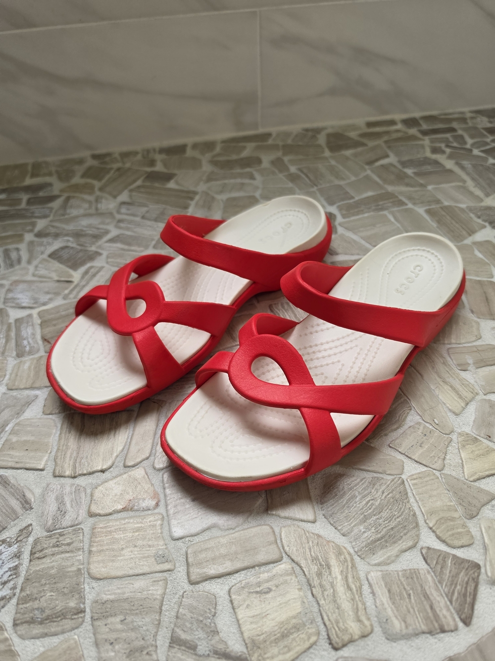 Crocs Red Slide Sandals